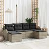 vidaXL Gartensofa-set mit Kissen 6 pcs Hellgrau Poly Rattan