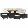 vidaXL Gartensofa-set mit Kissen 8 pcs Schwarz Poly Rattan
