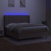 vidaXL Boxspringbett mit Matratze & LED Taupe 160x200 cm Stoff