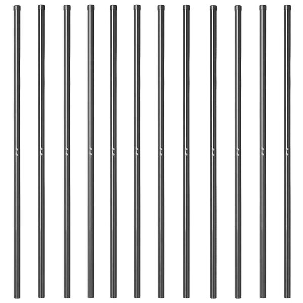 vidaXL Zaunpfosten 12 pcs Grau Pulverbeschichteter Stahl