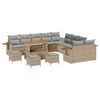 vidaXL Gartensofa-set 14 pcs Beige Poly-Rattan