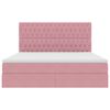 vidaXL Bett mit Stauraum und LED mit Matratze Rosa 160 x 200 cm Samt