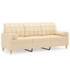 vidaXL 3-Sitzer-Sofa mit Kissen Creme 180 cm Stoff