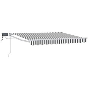 vidaXL Manuelle Gelenkarmmarkise mit LEDs Anthrazit und Wei&szlig; 3,5 x 2 m