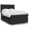 vidaXL Boxspringbett mit Matratze Schwarz 160x200 cm Kunstleder