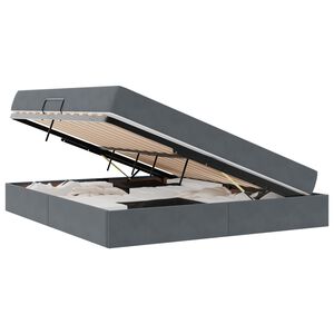 vidaXL Aufbewahrungsbett mit Matratze Dunkelgrau 160 x 200 cm Samt