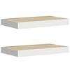 vidaXL Schweberegale 2 Stk. Eichen-Optik und Wei&szlig; 50x23,5x3,8 cm MDF