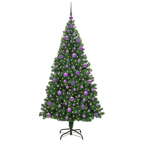 vidaXL K&uuml;nstlicher Weihnachtsbaum mit 300 LEDs mit St&auml;nder Gr&uuml;n 180 cm