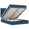 vidaXL Ottoman-Bett mit Matratze & LEDs Blau 140x200 cm Stoff