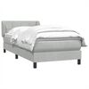vidaXL Boxspringbett mit Matratze Hellgrau 90x210 cm Samt