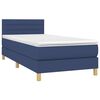 vidaXL Boxspringbett mit Matratze Blau 80x200 cm Stoff