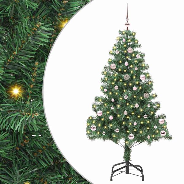 vidaXL Weihnachtsbaum mit 150 LEDs mit St&auml;nder Gr&uuml;n 150 cm PVC