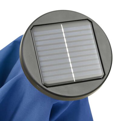 vidaXL Sonnenschirm mit LED-Leuchten Azurblau 200x211cm Aluminium