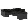 vidaXL 13-tlg. Garten-Sofagarnitur mit Kissen Schwarz Poly Rattan