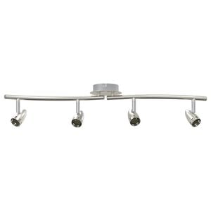 vidaXL Deckenstrahler mit Strahlern Nickel 61 x 10 x 12,5 cm Metall