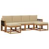 vidaXL Outdoor-Sofagarnitur 6 Stk. Natur und Beige Polyester