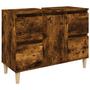 vidaXL Waschbeckenunterschrank R&auml;uchereiche 80x33x60 cm Holzwerkstoff