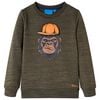 Kinder-Sweatshirt Dunkelkhaki Melange 116