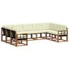 vidaXL Outdoor-Sofagarnitur 9 stk. Natur und Creme
