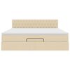 vidaXL Ottoman-Bett mit Matratze & LEDs Creme 160x200 cm Stoff