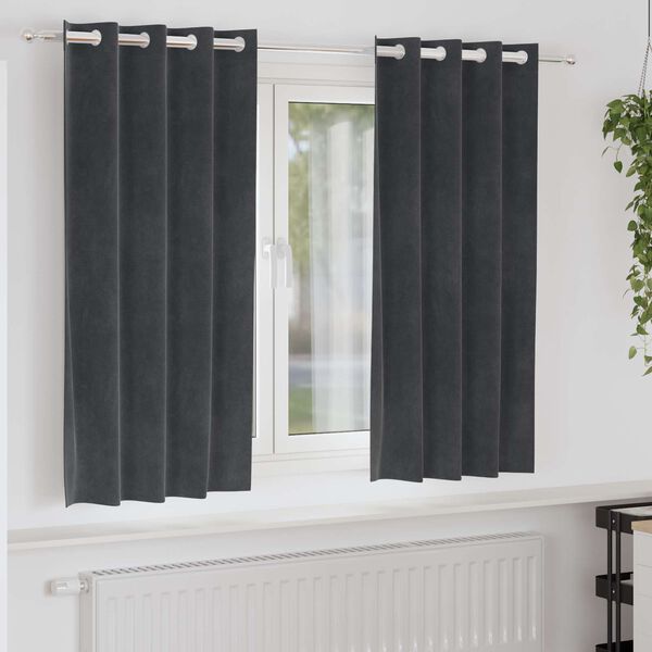 vidaXL Verdunkelungsvorh&auml;nge 2 pcs Hellgrau 140 x 175 cm Samt