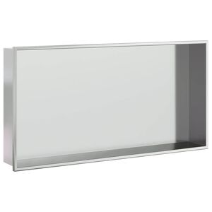 vidaXL Duschnische Silbern Geb&uuml;rstet 62x32x9 cm Edelstahl