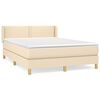 vidaXL Boxspringbett mit Matratze Creme 140x200 cm Stoff