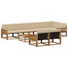 vidaXL Outdoor-Sofagarnitur mit Kissen 9 pcs Natur und Beige