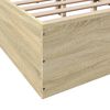 vidaXL Bettgestell Sonoma-Eiche 135x190 cm Holzwerkstoff