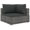 vidaXL 6-tlg. Garten-Lounge-Set mit Auflagen Poly Rattan Grau