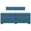 vidaXL Boxspringbett mit Matratze Blau 200x200 cm Samt