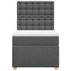 vidaXL Boxspringbett mit Matratze Dunkelgrau 90x190 cm Stoff