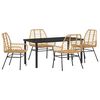vidaXL Garten Essgruppe 5 pcs Braun Poly-Rattan