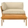 vidaXL Sofa Set mit Kissen Uni 2 pcs Beige Massivholz Akazie
