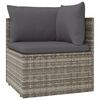 vidaXL 4-tlg. Garten-Lounge-Set mit Kissen Grau Poly Rattan