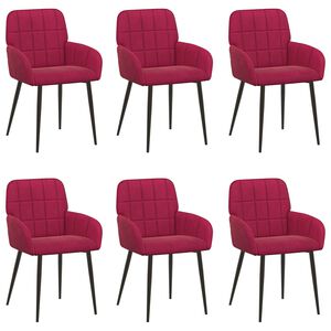 vidaXL Esszimmerst&uuml;hle 6 pcs Samt Weinrot 57 x 50 x 85 cm