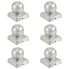 vidaXL Pfostenkappen 6 Stk. Kugelform Verzinktes Metall 71 x 71 mm