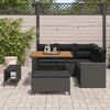 vidaXL Gartensofa-set mit Kissen 9 pcs Schwarz Poly-Rattan