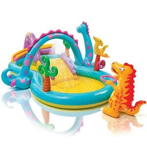 Intex Dinoland H&uuml;pfburg Kinderpool Aufblasbar 333x229x112 cm 57135NP