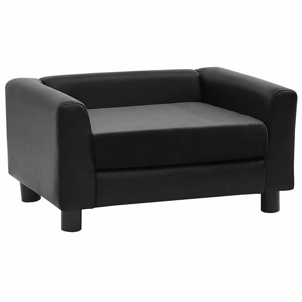 vidaXL Hundesofa Schwarz 60x43x30 cm Pl&uuml;sch und Kunstleder