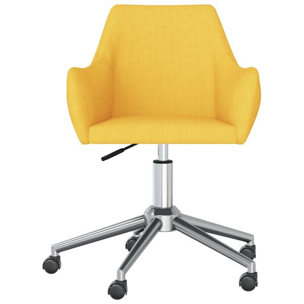 vidaXL Esszimmerstuhl Drehbar Gelb Stoff