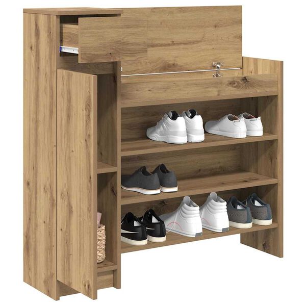 vidaXL Schuhschrank Artisan-Eiche 100,5 x 28 x 100 cm Holzwerkstoff