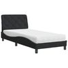 vidaXL Bett mit Matratze Schwarz 80x200 cm Samt