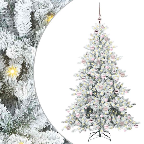 vidaXL K&uuml;nstlicher klappbarer Weihnachtsbaum Wei&szlig; 180 cm PVC und Stahl