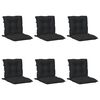 vidaXL Niedriglehner Stuhlkissen Set 6 pcs Melange Schwarz
