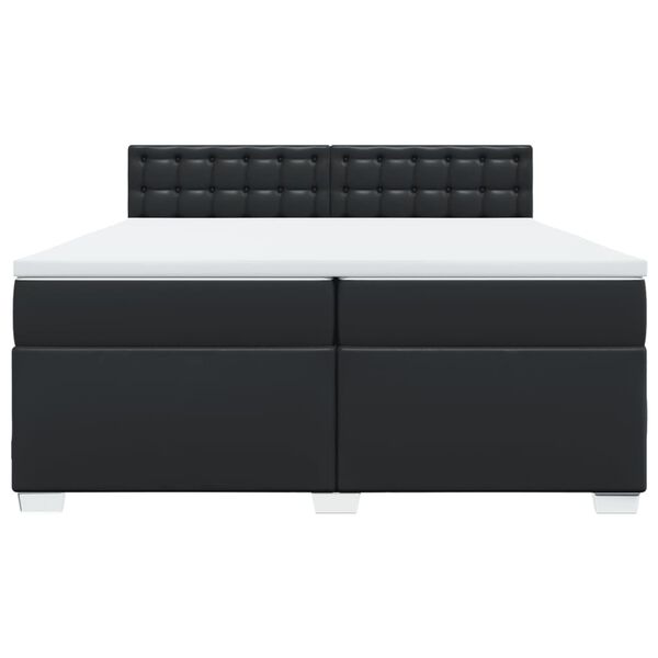 vidaXL Boxspringbett mit Matratze Schwarz 200x200 cm Kunstleder