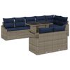 vidaXL Garten-Sofa-Set 9 stk. 8-Sitzanzahl Grau und Marineblau