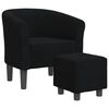 vidaXL Clubsessel mit Fu&szlig;hocker Schwarz Stoff