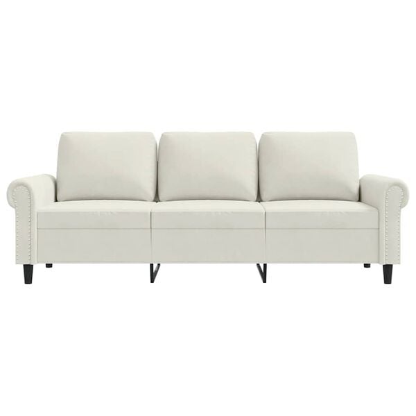 vidaXL 3-Sitzer-Sofa Creme 180 cm Samt