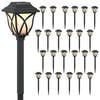 vidaXL Au&szlig;en Solarlichter mit Erdnagel 24 pcs Warmes Wei&szlig; 42 cm PP